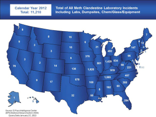 Illustration for article titled A map of state-by-state meth incidents in 2012 — what can we take away?